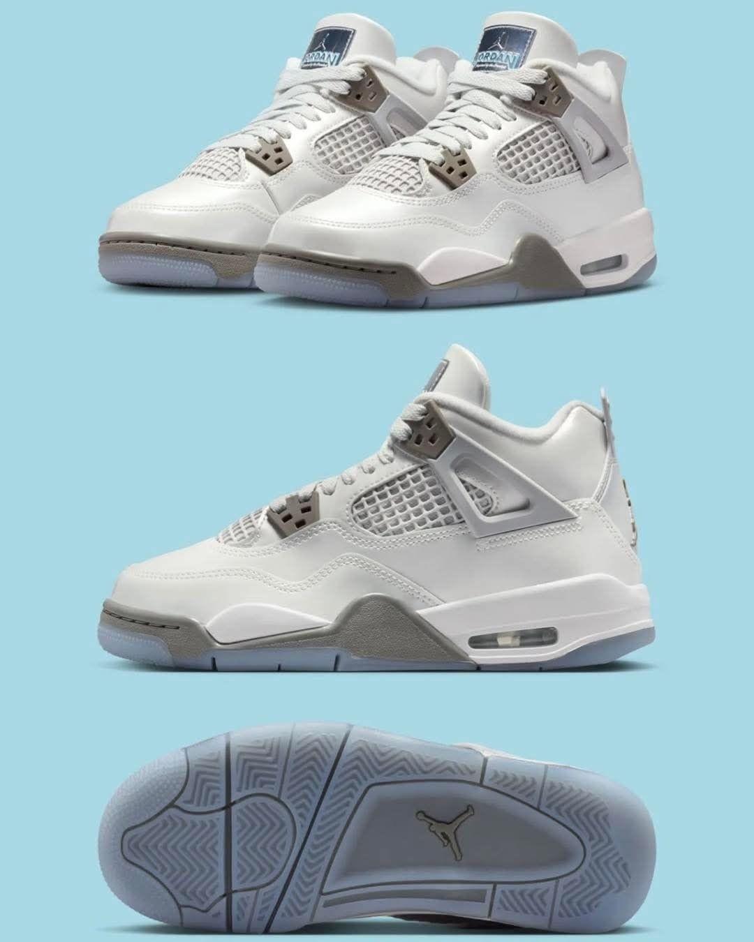 浅卡其飞人标+全白鞋身,AJ4新配色好戳审美